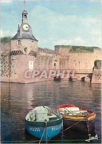 Moderne Karte Couleurs de Bretagne Concarneau (Finistere) L'horloge de la ville close