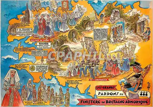 Moderne Karte Les Provinces Francaises La Bretagne les grands Pardons du Finistere