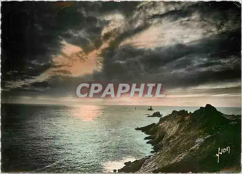 Moderne Karte Coucher de soleil sur la Pointe du Raz (Finistere)