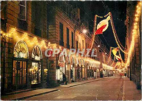 Cartes postales moderne Dijon la nuit rue de la Liberte