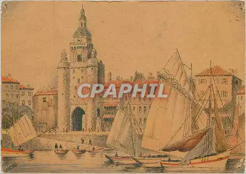 Cartes postales moderne La Rochelle La Tour de la Grosse Horloge et le Port