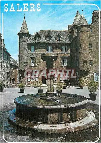 Moderne Karte La Cantal Touristique Salerss alt 1000 m cite mediavale la place Tyssandier d'Escous et la Maiso