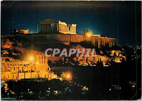 Cartes postales moderne L'Acropole illuminee Athenes