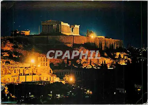 Moderne Karte L'Acropole illuminee Athenes