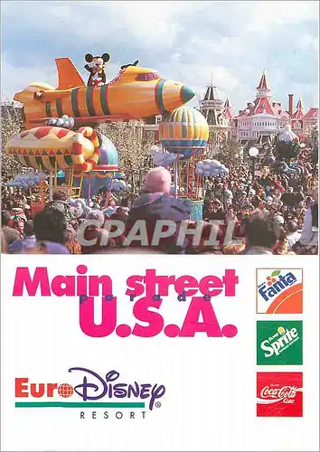 Cartes postales moderne Main Street U S A Eurodisney Coca Cola Fanta Sprite