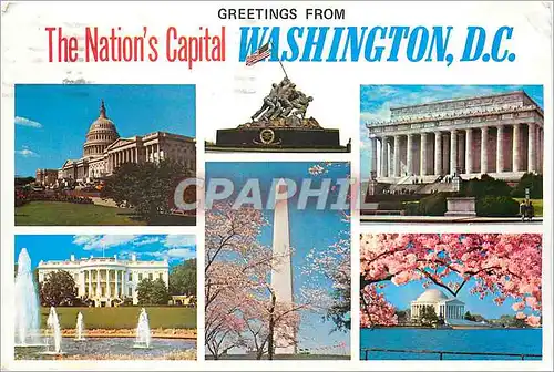 Moderne Karte Greetings from The natio's Capital Washington