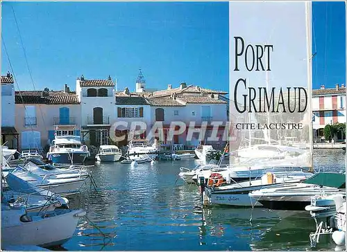 Moderne Karte Port Grimaud (Var) Cite Lacustre realisee par Francois Spoerry