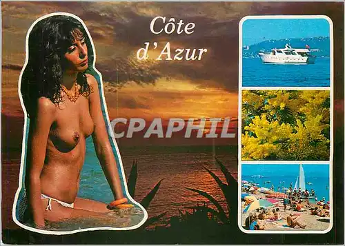 Moderne Karte Souvenir de la cote d'Azur France