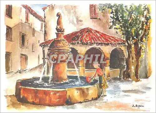 Cartes postales moderne Les Aquarelles Provence Cote d'Azur Vieille fontaine