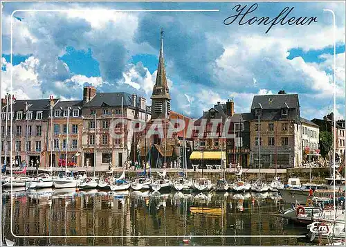 Cartes postales moderne Honfleur (Calvados) Le vieux bassin le quai Saint Etienne