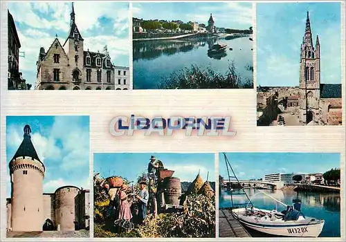 Cartes postales moderne Libourne (Gironde) L'Hotel de ville les quais de l'Isle