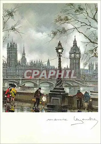 Moderne Karte M Legendre London Big Ben and Houses of Parliament