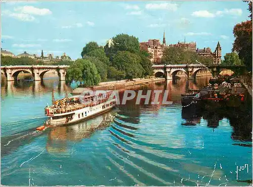 Moderne Karte Paris Promenade en bateau sur la Seine