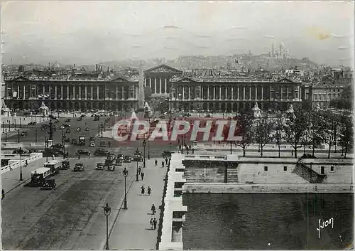 Moderne Karte Paris Vue generale de la Place de la Concorde et la butte Montmartre