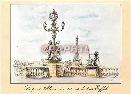 Cartes postales moderne Le Pont Alexandre III et la Tour Eiffel