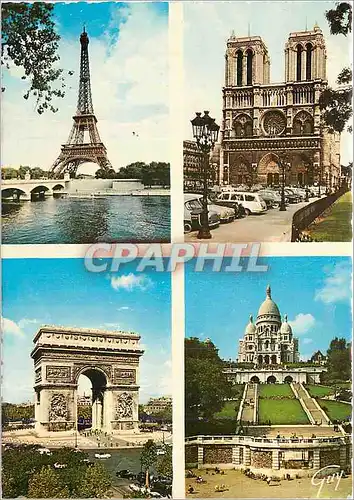 Cartes postales moderne Paris la tour eiffel (1887 1889) facade de la cathedrale N D (1163 1260)