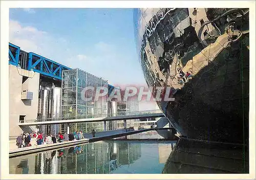 Moderne Karte La Geode et les serres de la cite des Sciences et de l'industrie Paris France