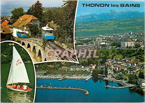 Moderne Karte Thonon les Bains (Hte Sav) et le lac Leman Funiculaire