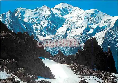 Moderne Karte Le Massif du Mont Blanc depuis les Aiguilles Rouges