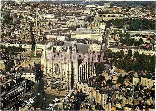 Moderne Karte Nantes (Loire Atlantique) Vue aerienne sur lesquartiers