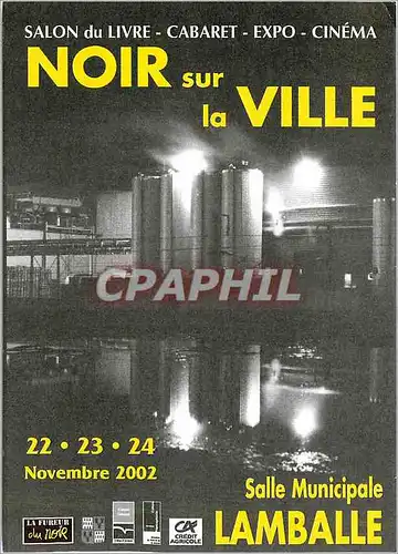 Moderne Karte Noir sur la Ville Salon du Roman Noir et du Polar 22 23 24 Novembre 2002 Lamballe