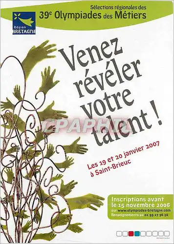 Cartes postales moderne Venez reveler votre talent Olympiades des Metiers Saint-Brieuc