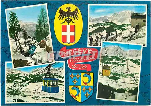 Moderne Karte La Capitale de Ski Megeve (Hte Sav) alt 1113 m Souvenir