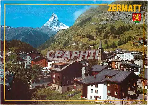 Cartes postales moderne Zermatt 1620 m mit Matterhorn 4478 m im Wallis