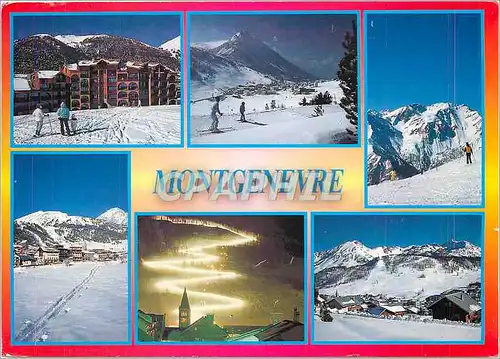 Cartes postales moderne Hautes Alpes Montgenevres le bois des Jullins au fond