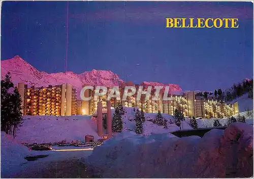 Moderne Karte Plagne Bellecote (Savoie france) La Station By Night