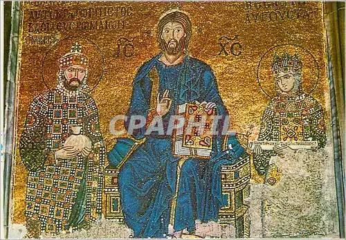 Cartes postales moderne Istanbul ve Saheserleri Turkiey Hagia sophia Museum Mosaik Constntin IX Jesus und Zoe
