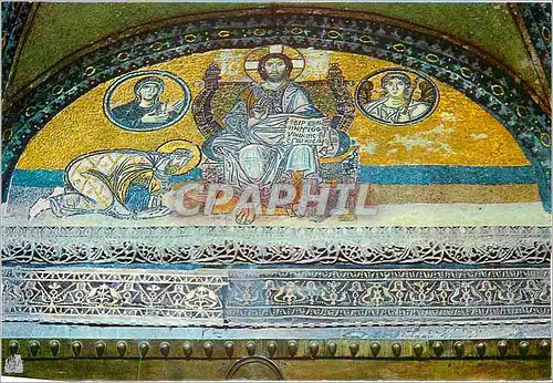 Moderne Karte Istanbul ve Saheserleri St Sophie Mosaique Christ sagesse Divine fin du IX e s