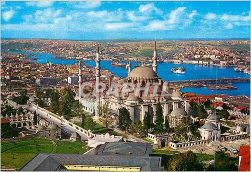 Moderne Karte Istanbul ve Saheserleri La mosque de Saliman le magnifique et la Corne d'Or