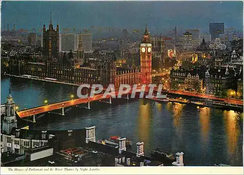 Cartes postales moderne The Houses of Parliament and River Thames by Night London