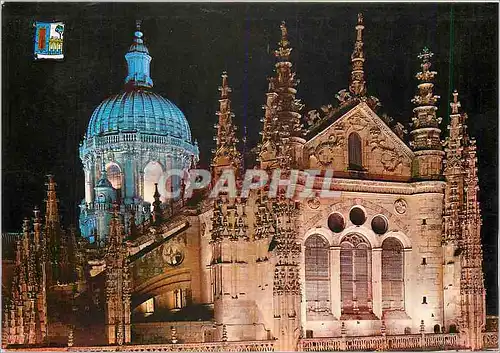 Moderne Karte Salamanca Nouvelle Cathedrale Vue de nuit