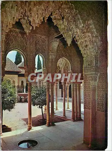 Cartes postales moderne Granada Alhambra Arcades cour des Lions