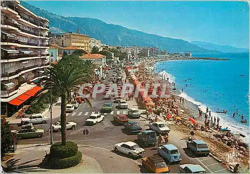 Moderne Karte La Cote d'Azur Menton la Perle de France Boulevard General leclerc et la Plage