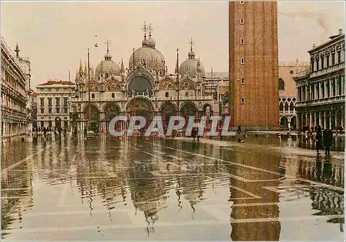 Moderne Karte Venezia Place St Marc avec la maree haute