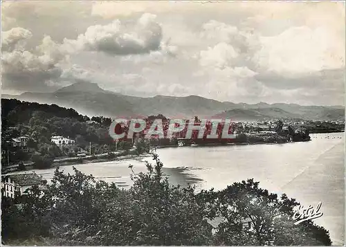 Moderne Karte Hendaye Vue generale et Baie de Chingoudy