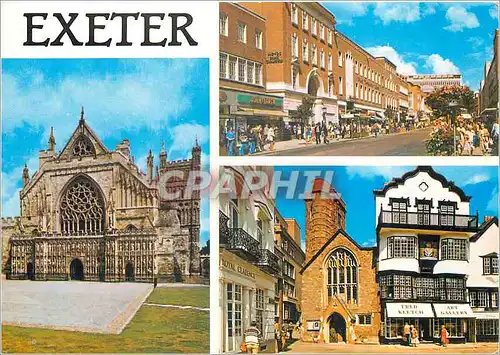 Cartes postales moderne Exeter Cathedral Mois House High Street