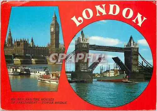 Cartes postales moderne London Big Ben and the Houses of Parliament Tower Bridge