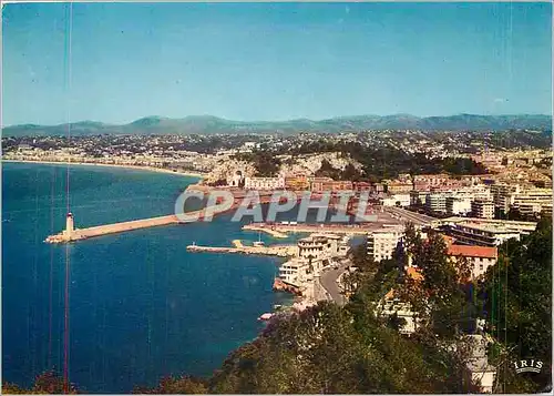 Cartes postales moderne Reflets de la Cote d'Azur Nice (A Mmes) L'entree du port au loin la Promenade des Anglais