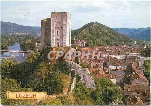 Moderne Karte Le Lot Terre des Merveilles Luzerch alt 104 m la ville au bords du Lot dominee par un Donjondu X