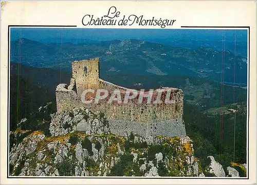 Moderne Karte Chateaux Cathares Montsegur Vue aerienne