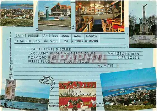 Cartes postales moderne Saint Pierre et Miquelon (Amerique du Nord) Vue d'ensemble sur le Port La Poste