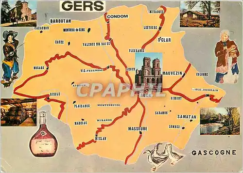 Moderne Karte Gers En Gascogne Le Gers touristique