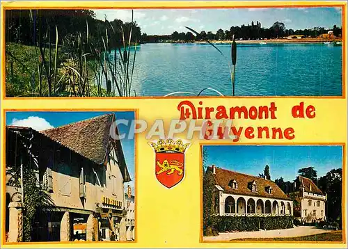 Cartes postales moderne Miramont de Guyenne (L et Gar) Le lac du Saut du Loup la place le chateau de Fremoret