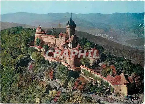 Moderne Karte Le Chateau du Haut Koenigsbourg (alt 755 ) (Photo aerienne Chrabin)