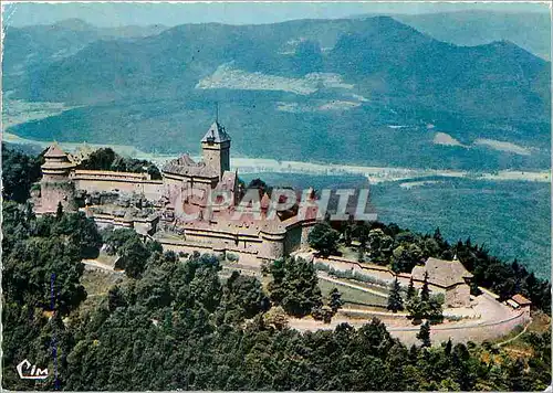 Moderne Karte Le Chateau du Haut Koenigsbourg (alt 755 ) Vue aerienne sur le chateau