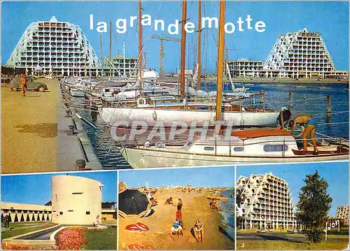 Moderne Karte La Grande Motte (Herault) Le point Zero et ses jardins fleuris